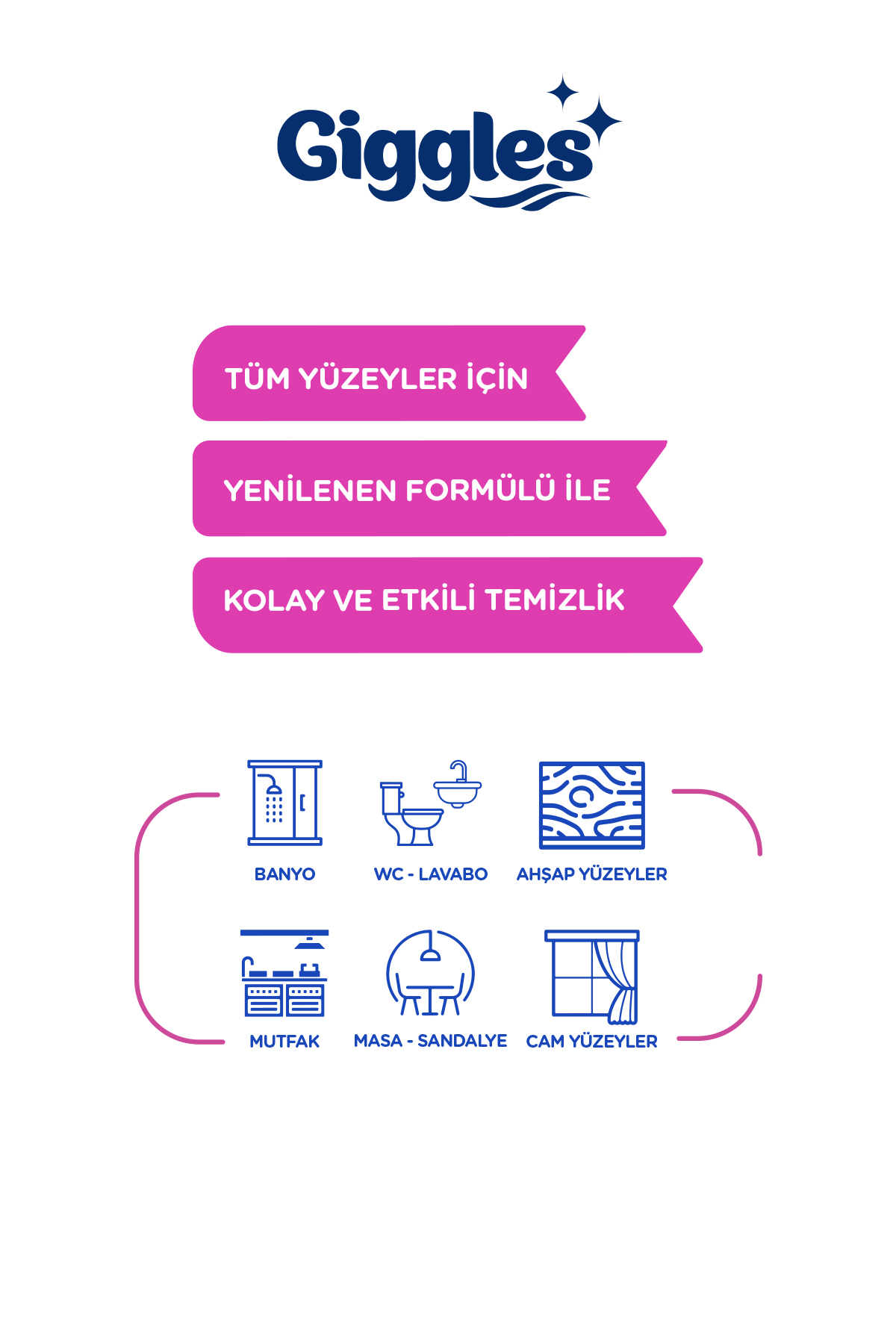 Giggles XXL İz Bırakmayan Yüzey Temizlik Havlusu -  (Beyaz Sabun-Çiçek Bahçesi-Okyanus Esintisi)  1200 Havlu